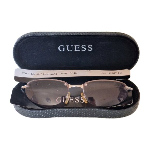 GUESS SUNGLASSES GU 6017 HIGHWAY SILVER WTH CASE - Picture 2 of 11